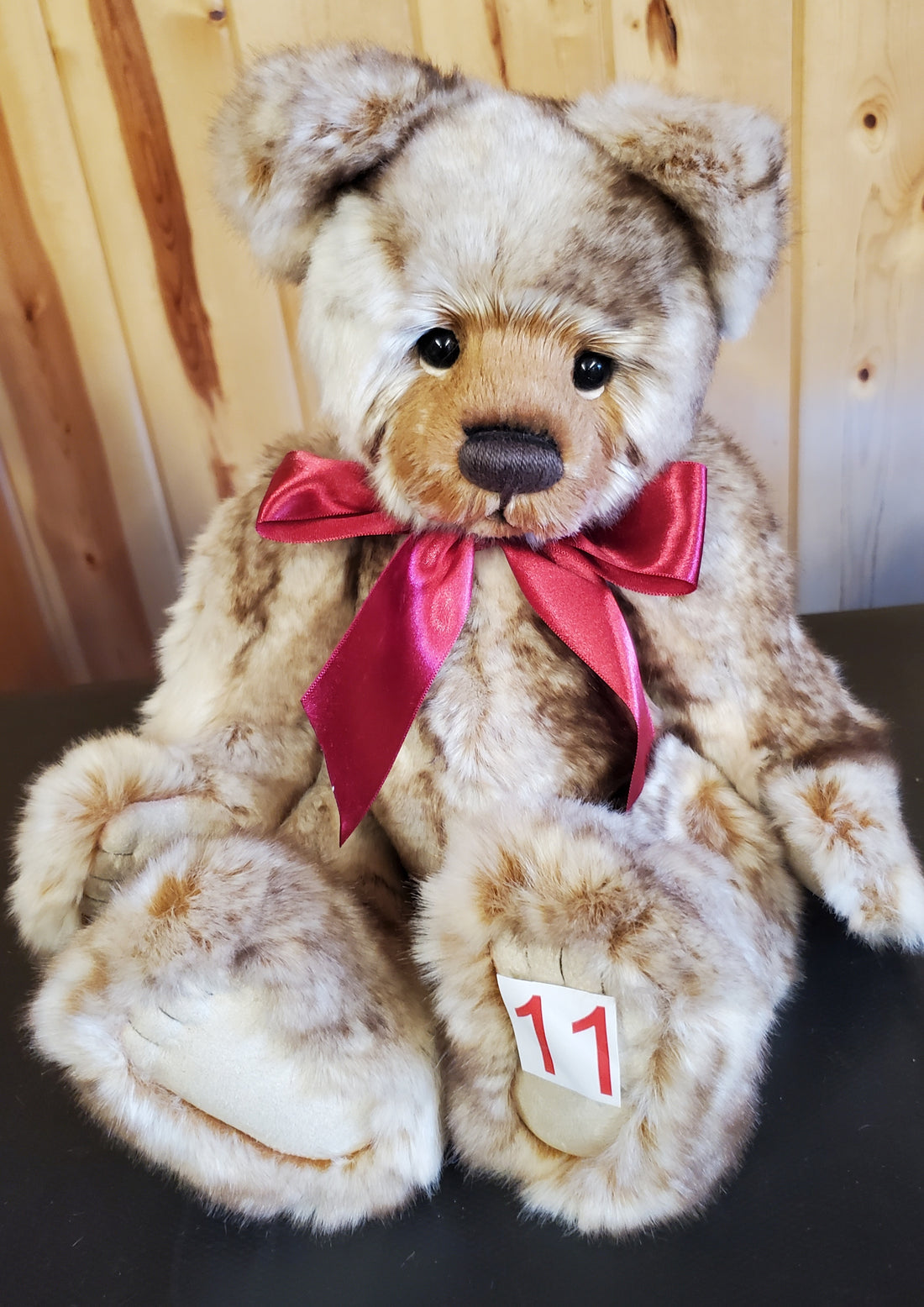 Hughes - 14.5" Beige and Brown Tinkler Bear w/Bells Inside by Charlie Bears