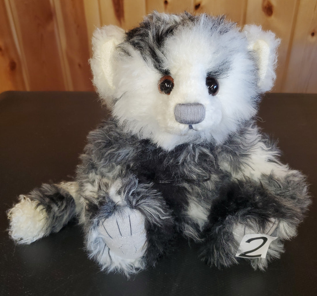 Glasses Monster - 11" Black, Grey, and White Plush from the Monsterology Series by Charlie Bears