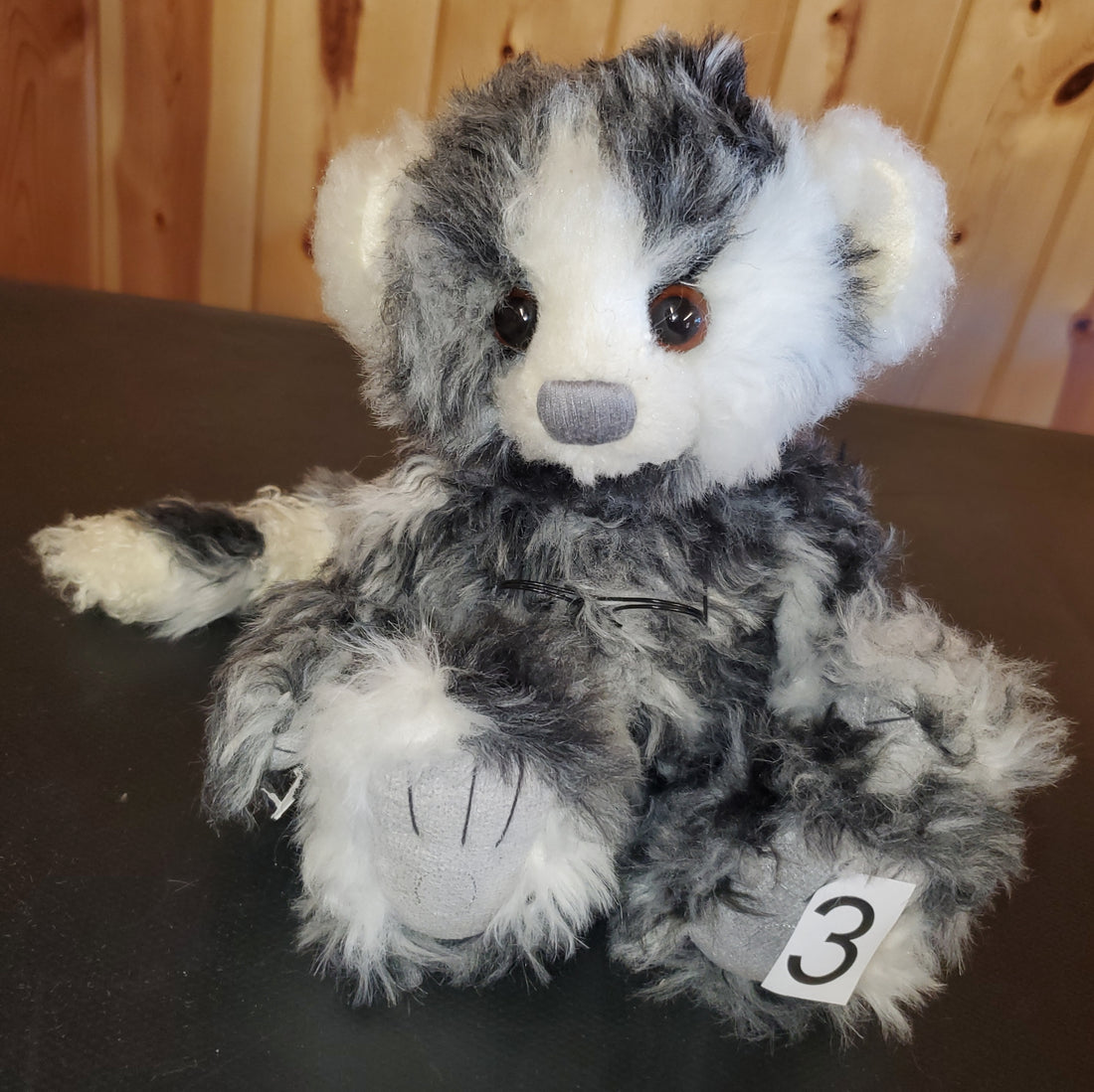 Glasses Monster - 11" Black, Grey, and White Plush from the Monsterology Series by Charlie Bears