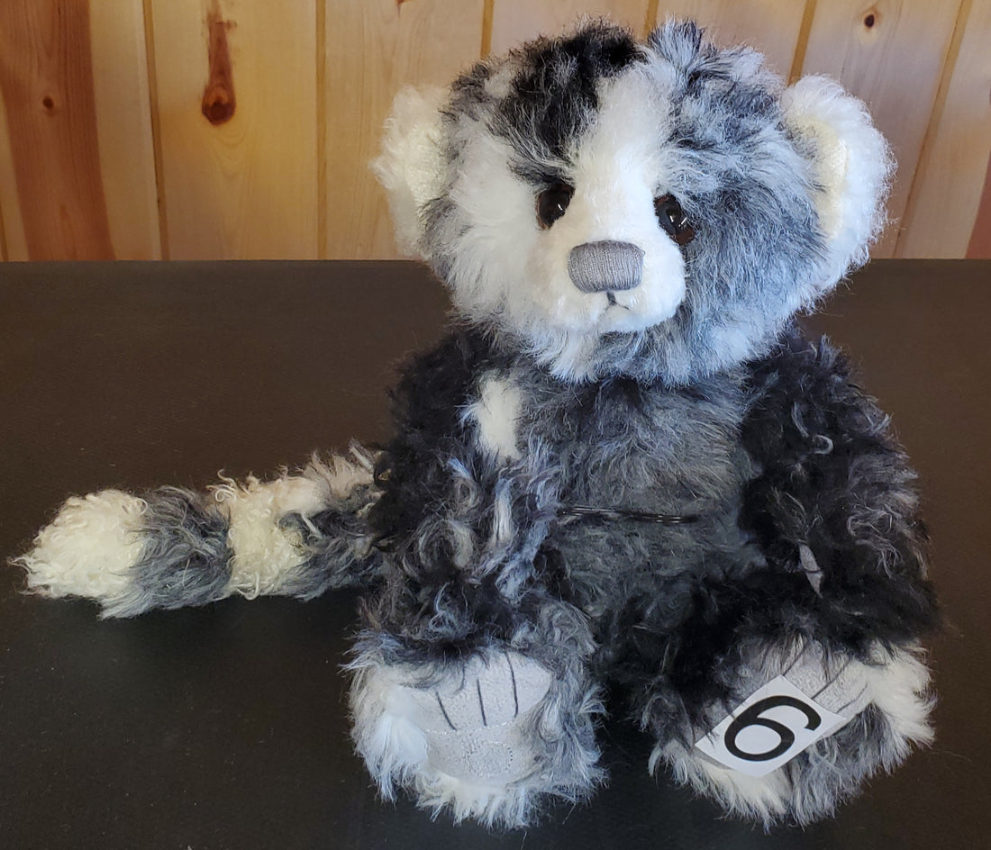 Glasses Monster - 11" Black, Grey, and White Plush from the Monsterology Series by Charlie Bears