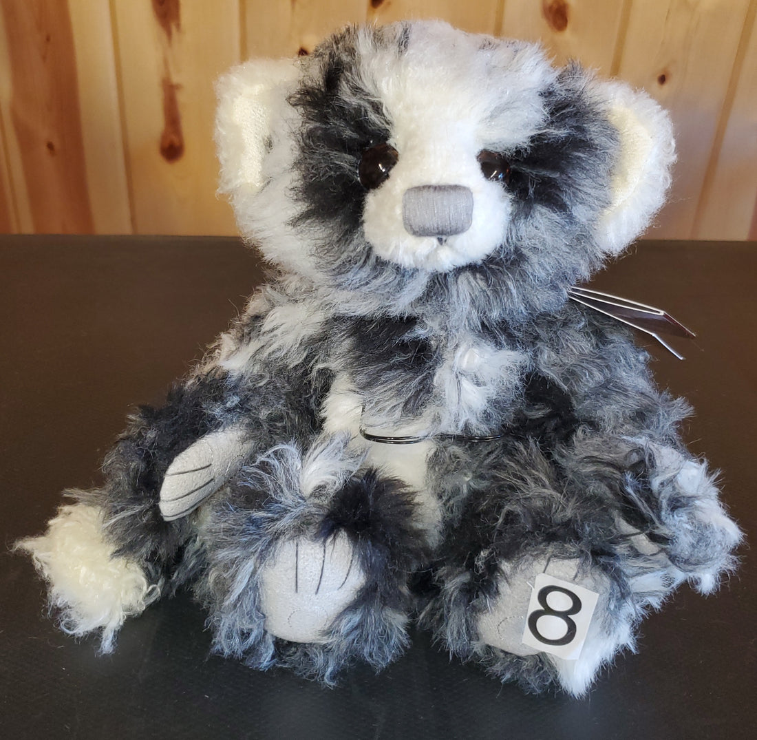 Glasses Monster - 11" Black, Grey, and White Plush from the Monsterology Series by Charlie Bears