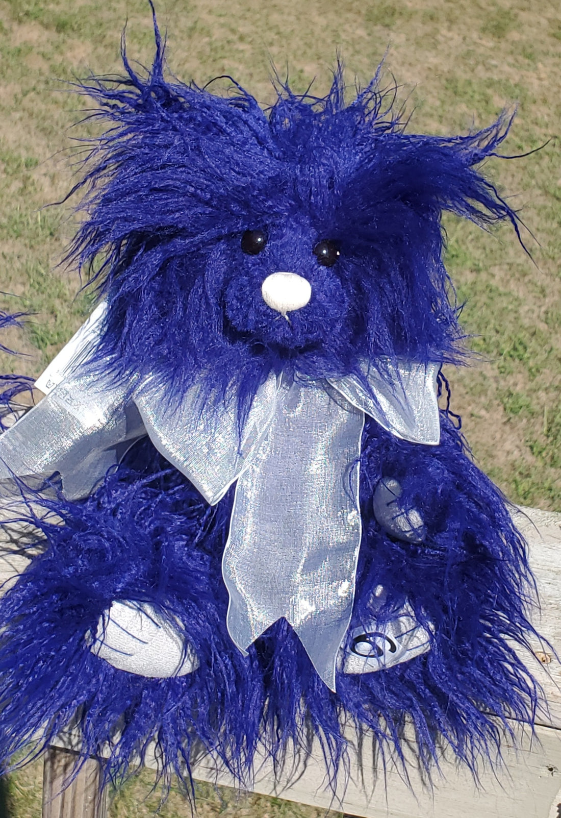 Fuzzbert - 13" Deep Blue Bear w/Wild Hair by Charlie Bears