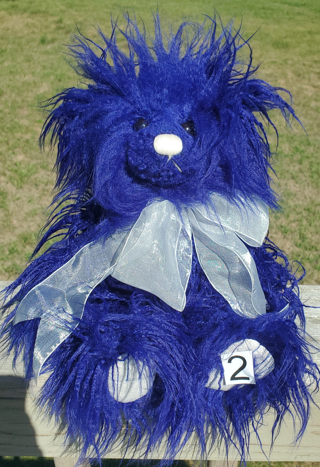 Fuzzbert - 13" Deep Blue Bear w/Wild Hair by Charlie Bears