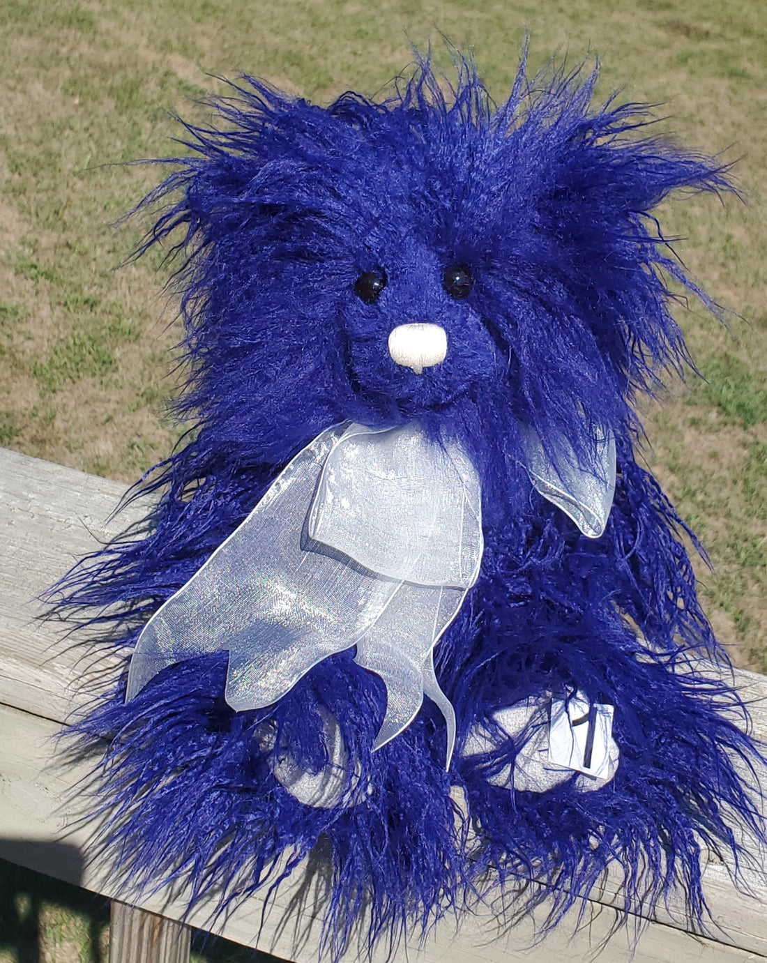 Fuzzbert - 13" Deep Blue Bear w/Wild Hair by Charlie Bears