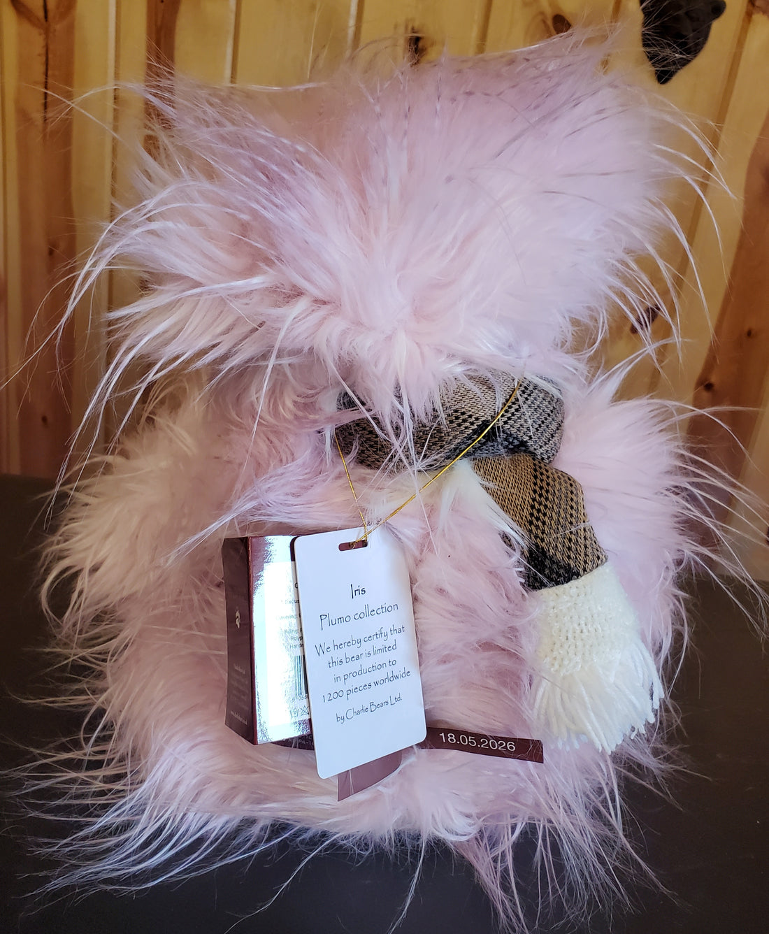 Iris - 16" Pink Plumo Bear w/Gossimer Fur by Charlie Bears