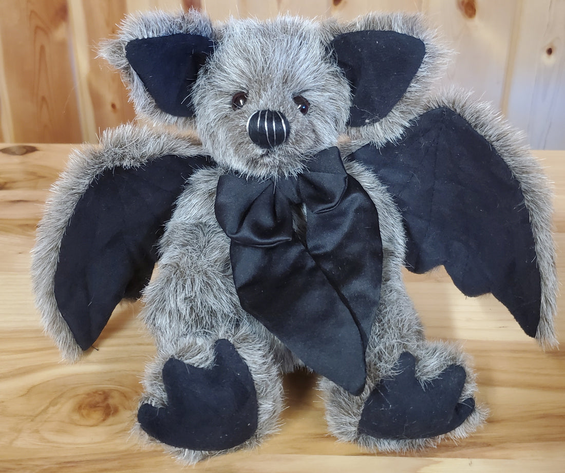 Belfry - 9" Grey and Black Gothic Bat by Charlie Bears