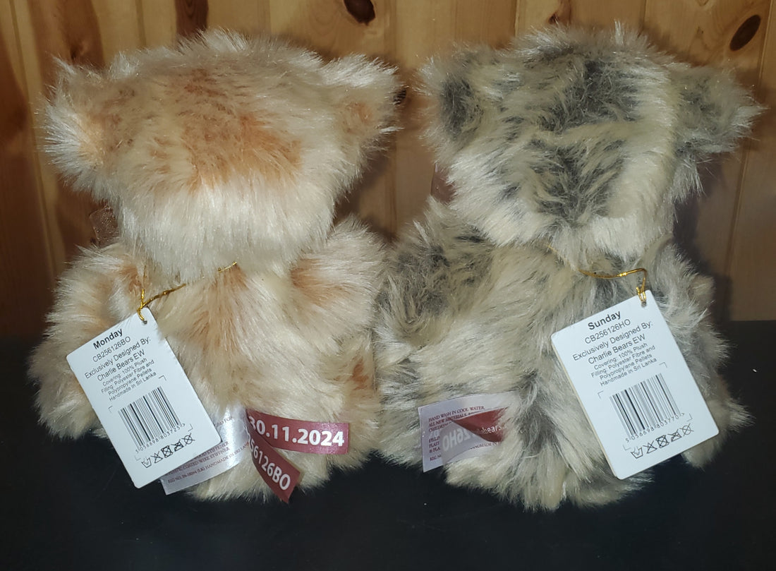 Sunday and Monday - 11" Bears - Set of Two Charlie Bears