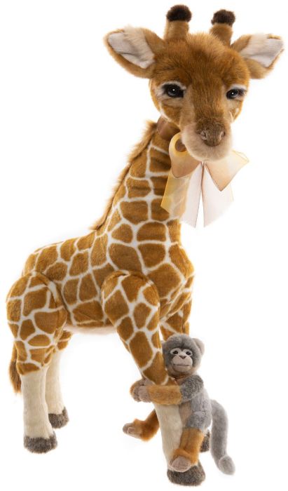 Mimosa & Africa - 25.5" Giraffe and 8" Monkey by Charlie Bears