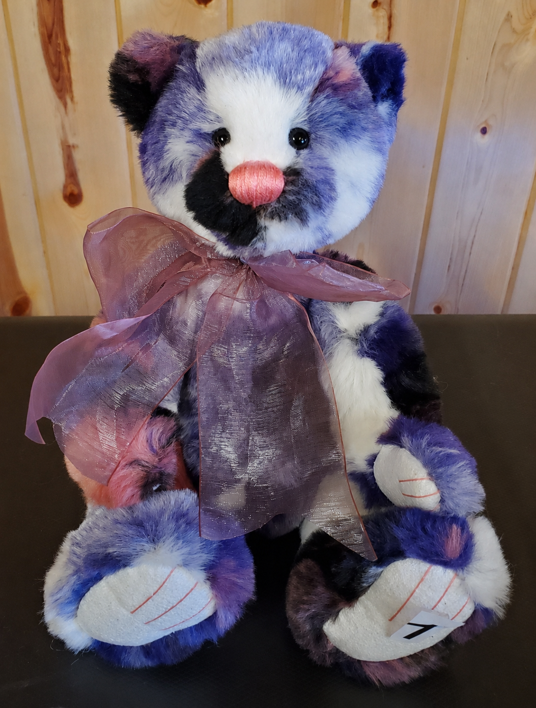 Calla - 13" Bear w/ blue, pink, black, cream - by Charlie Bears