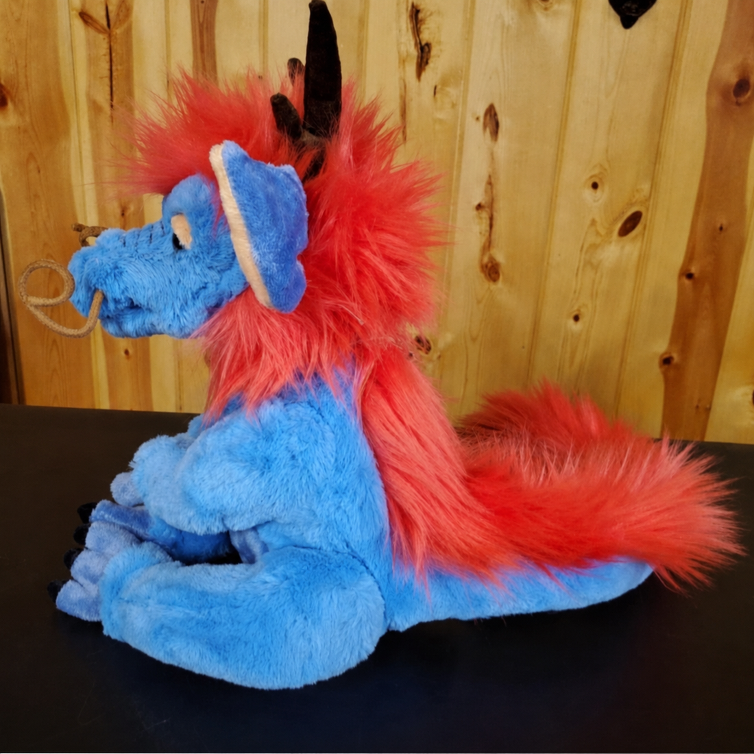 Zen Zhu - 17" Blue and Red Eastern Dragon