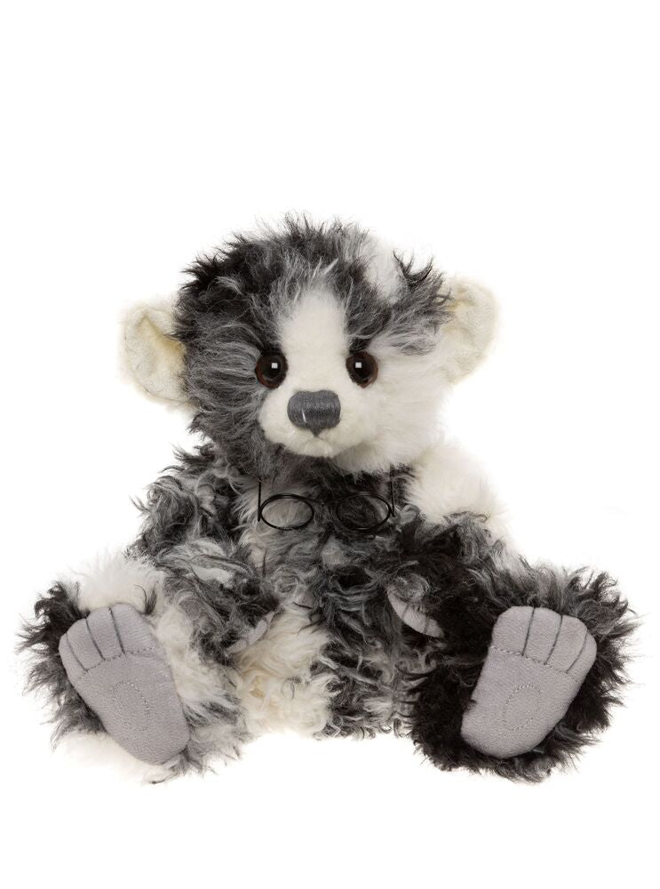 Glasses Monster - 11" Black, Grey, and White Plush from the Monsterology Series by Charlie Bears