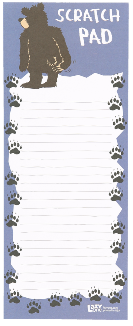 Bear Scratch Pad - Magnetized - 11" x 4.25" Note Pad - 50 Sheets