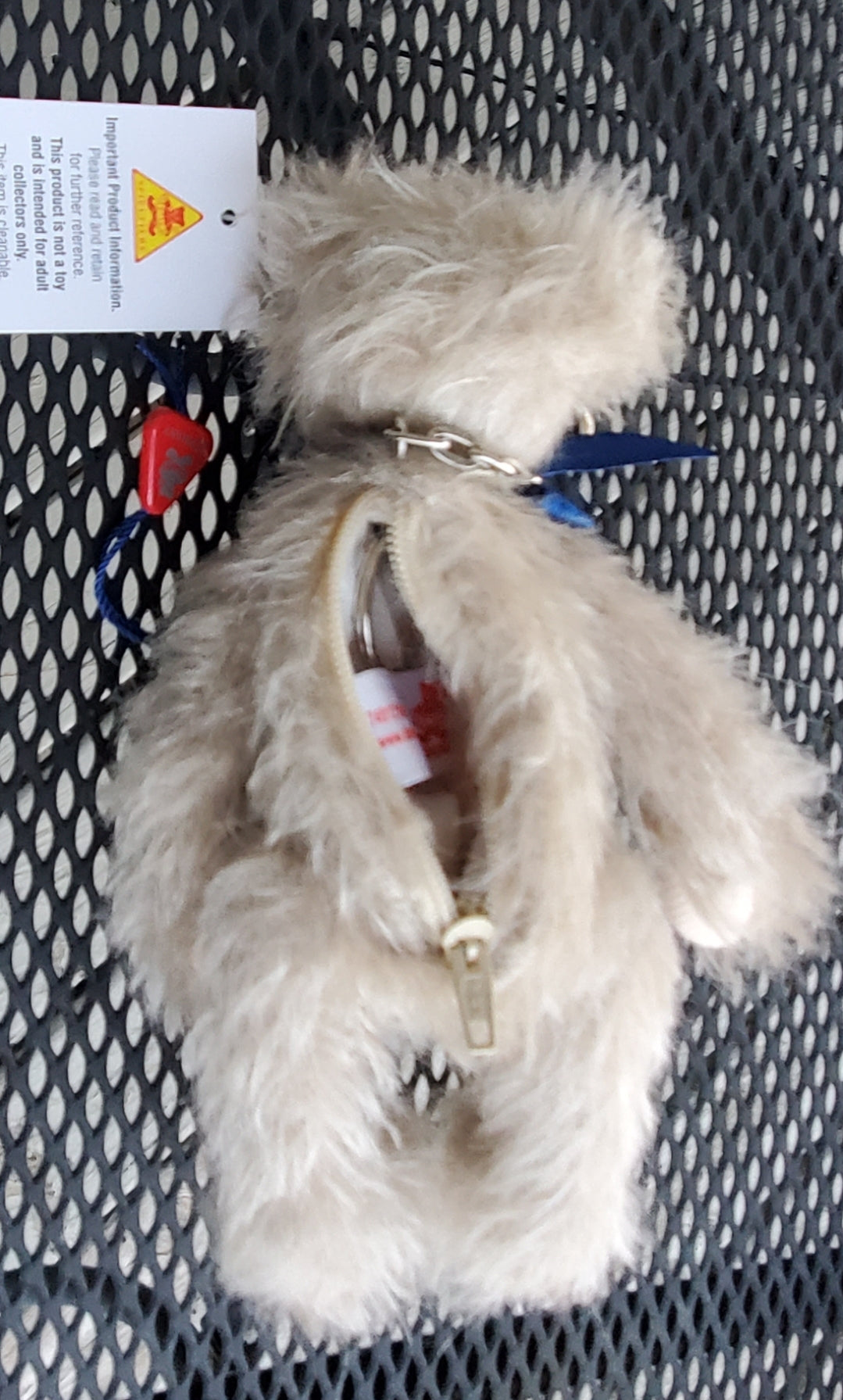Teddy Jaron 6.5" Mohair Bear w/zipper Key Ring by Clemens Spieltere