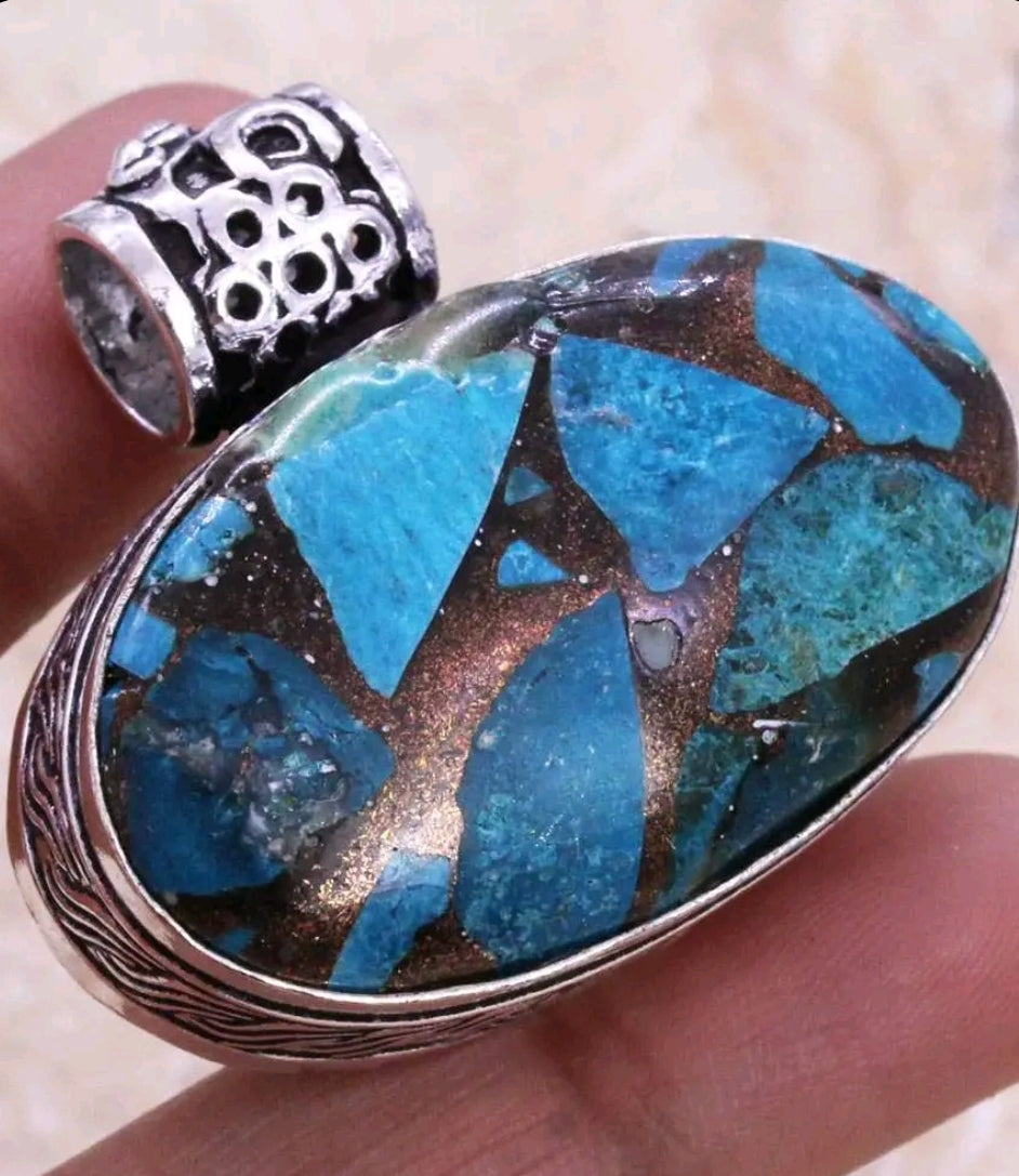 Copper Apatite 1.5" Pendant on Cord - Gift-Boxed