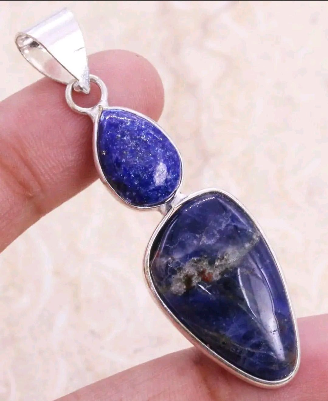 Sodalite Pendant  - 2" Gemstone on Cord and Gift-Boxed