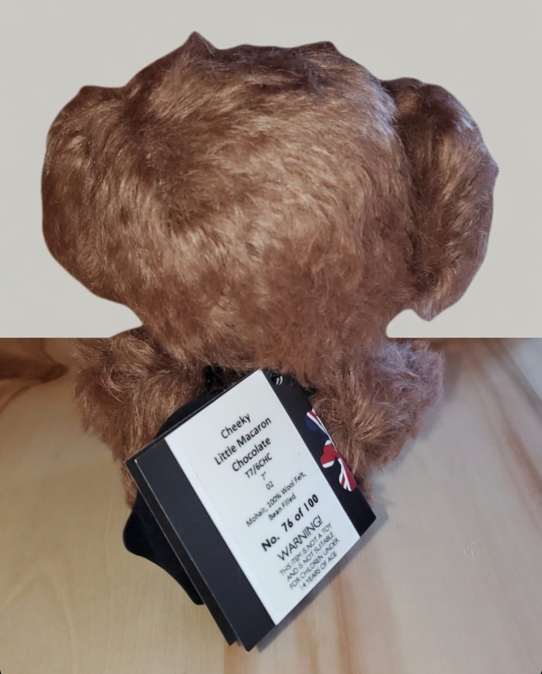 Cheeky Macaron - 7" Chocolate Brown Bear by Merrythought w/ Dust Bag - Only 100 Made!