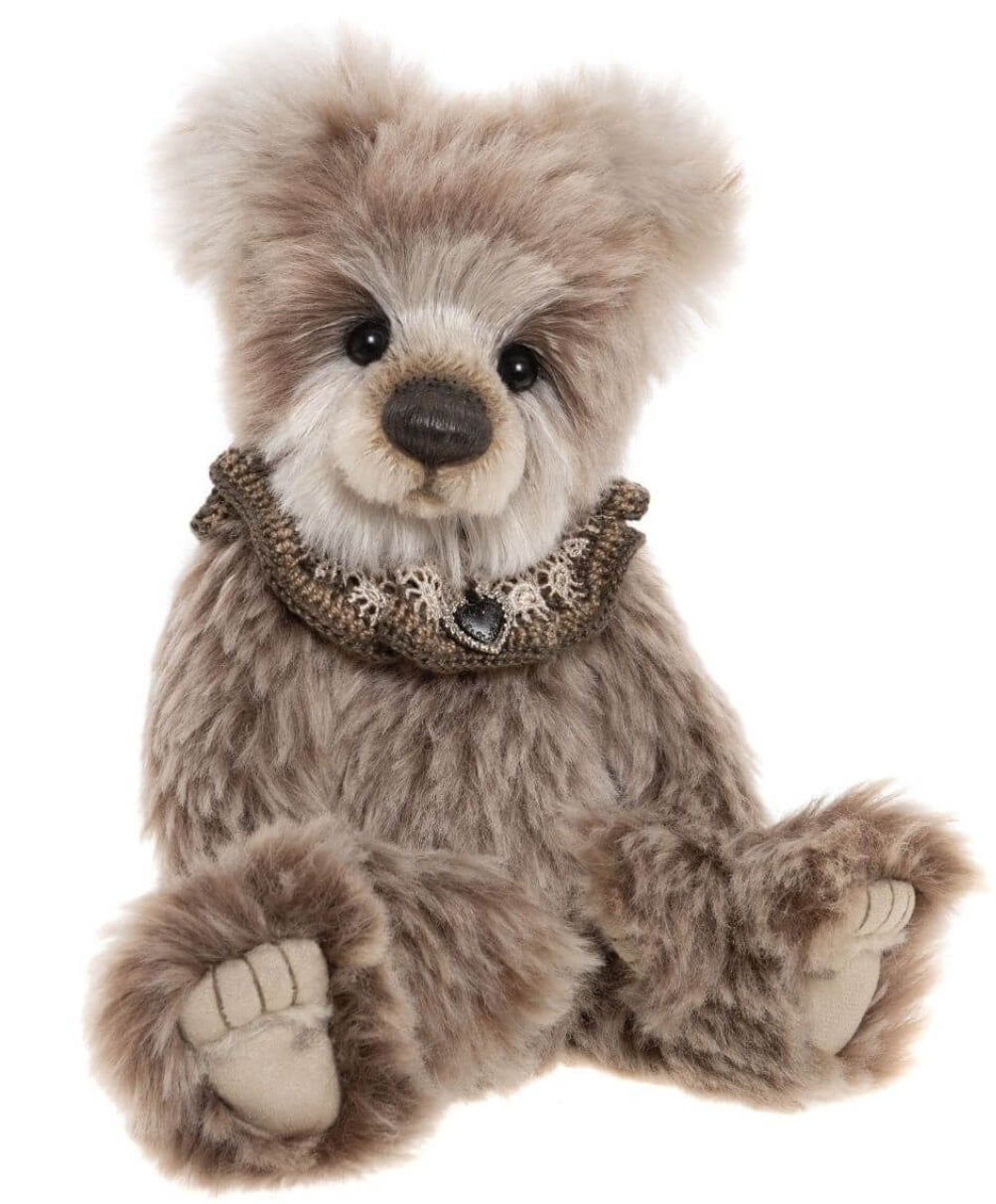 Humblebee - 12" Mohair w/ Cream and Brown Fur, Lace Collar - Isabelle Collection