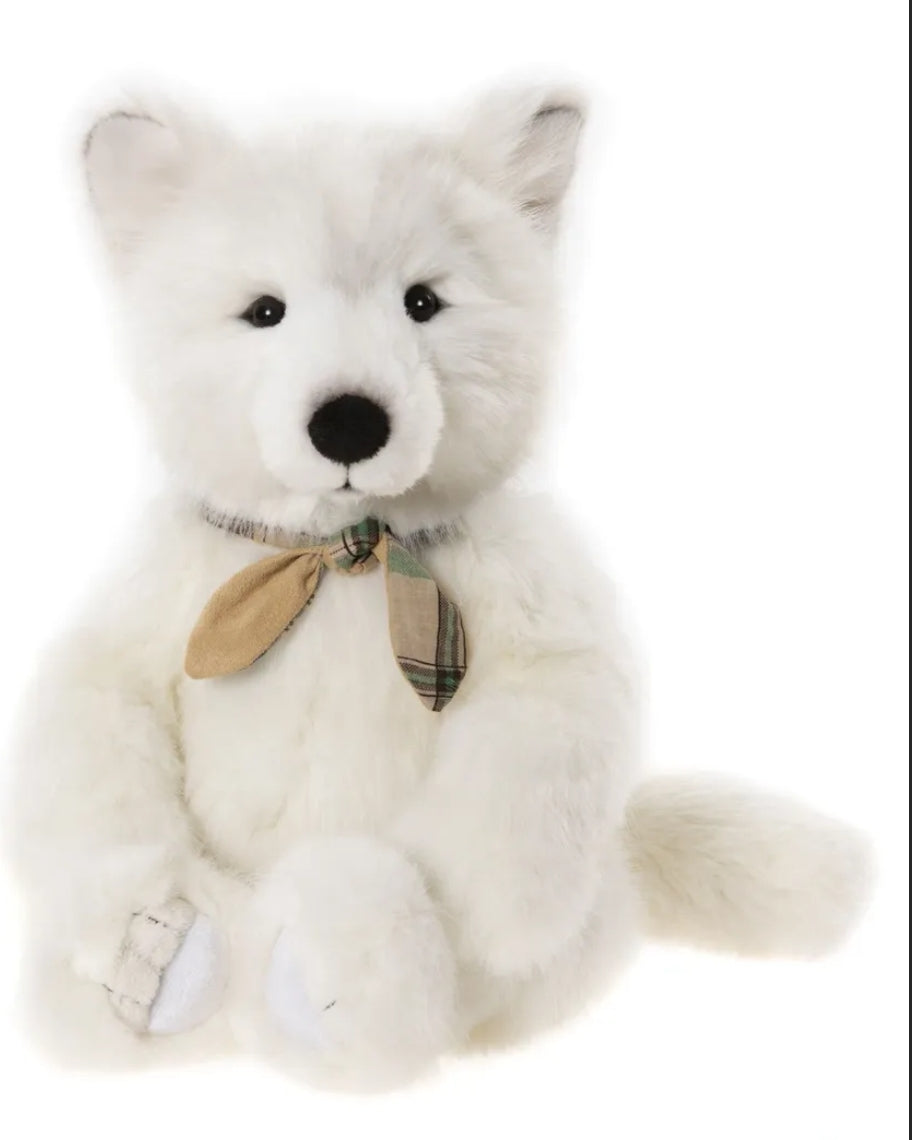 Tundra - 18" Non-Jointed White Arctic Fox by Charlie Bears - Safe for 18 months and up!