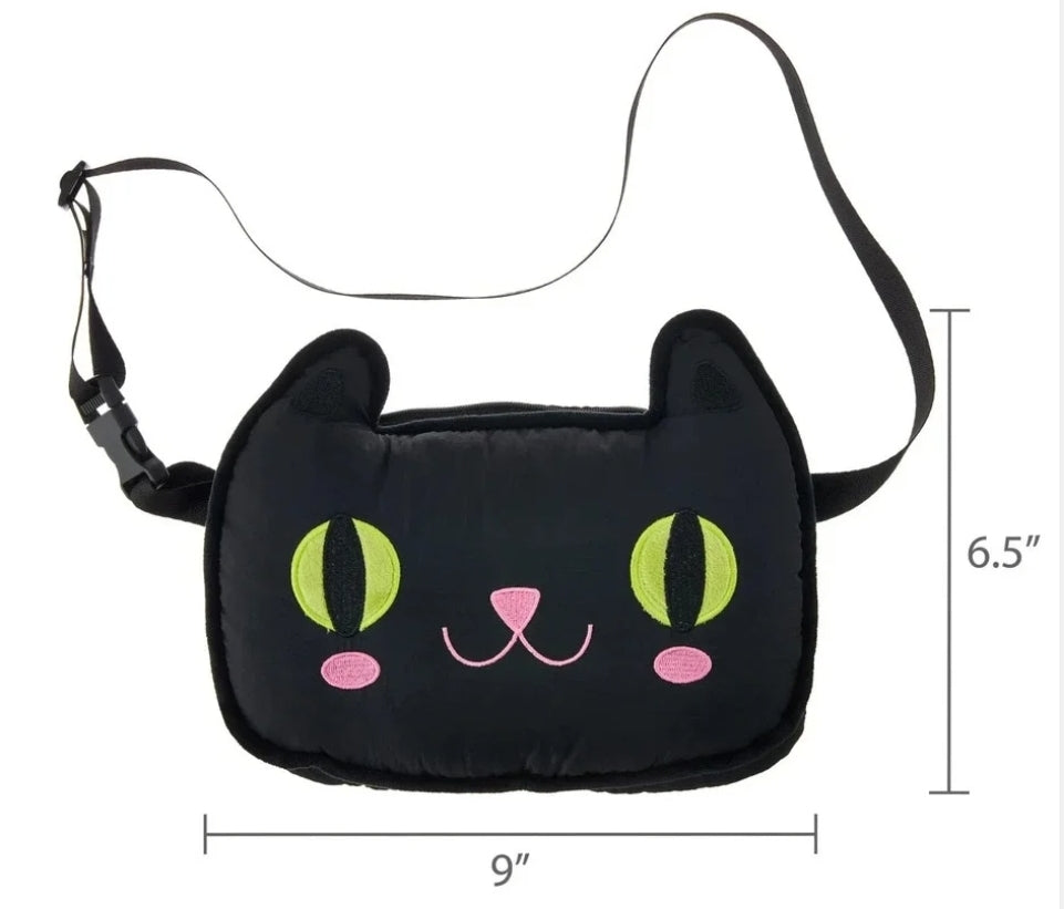 The Way To Celebrate Black Cat Zippered Halloween Treat Bag