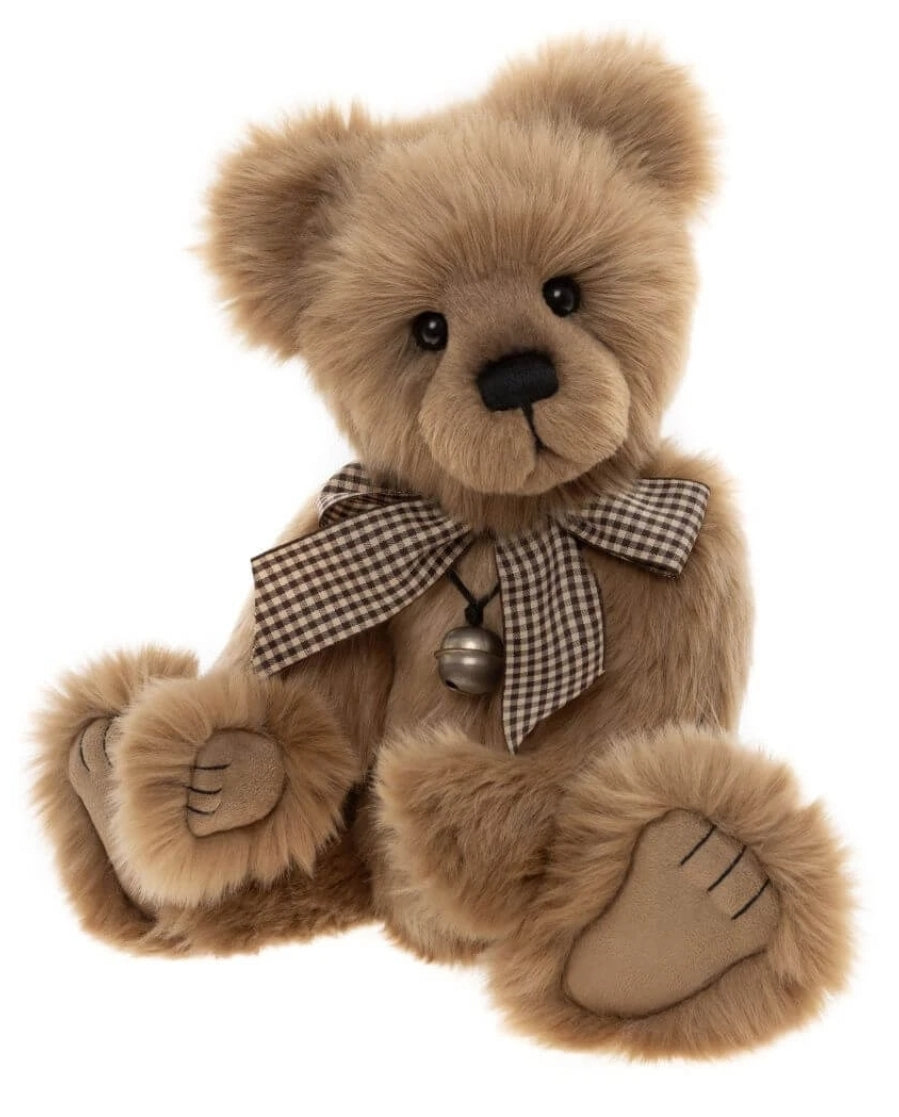 Bennett - 13 5" Plush Beige w/ Gingham Tie and Bell by Charlie Bears