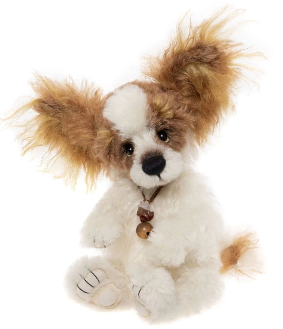 Munchkin - 14" Amber Brown and White Mohair and Alpaca Puppy Dog - Isabelle Collection -  Only 200 Made!