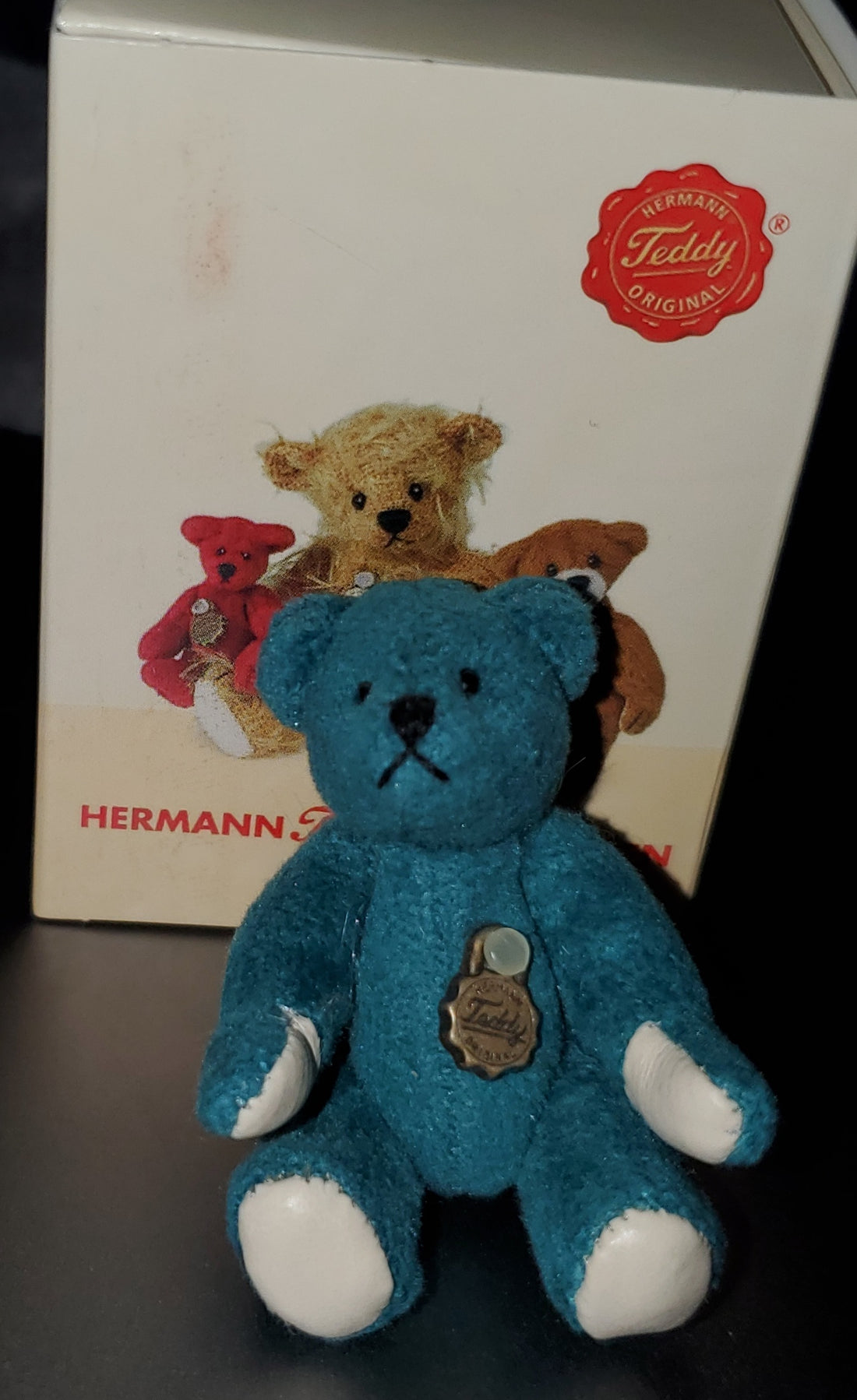 Tourquoise Miniature 2.4" Teddy Bear by Hermann of Germany