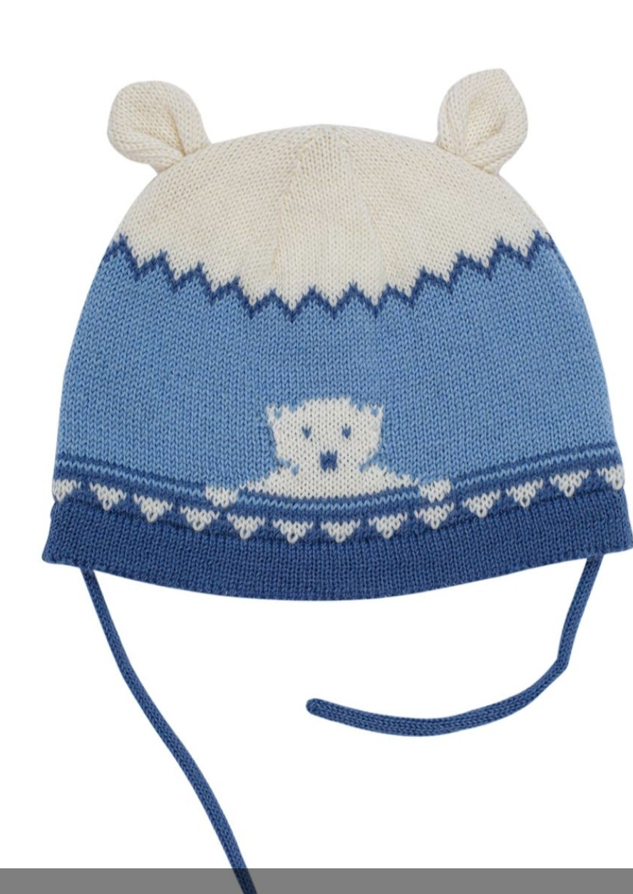 Child's Polar Bear Hat and Mitten Set from Norway