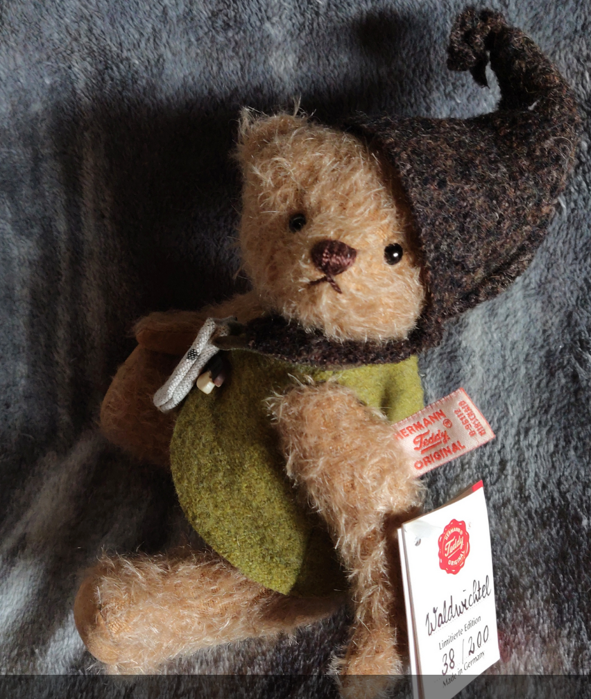 Forest Gnome in Green - 8" Mohair by Teddy Hermann - Only 200 Pieces Made!