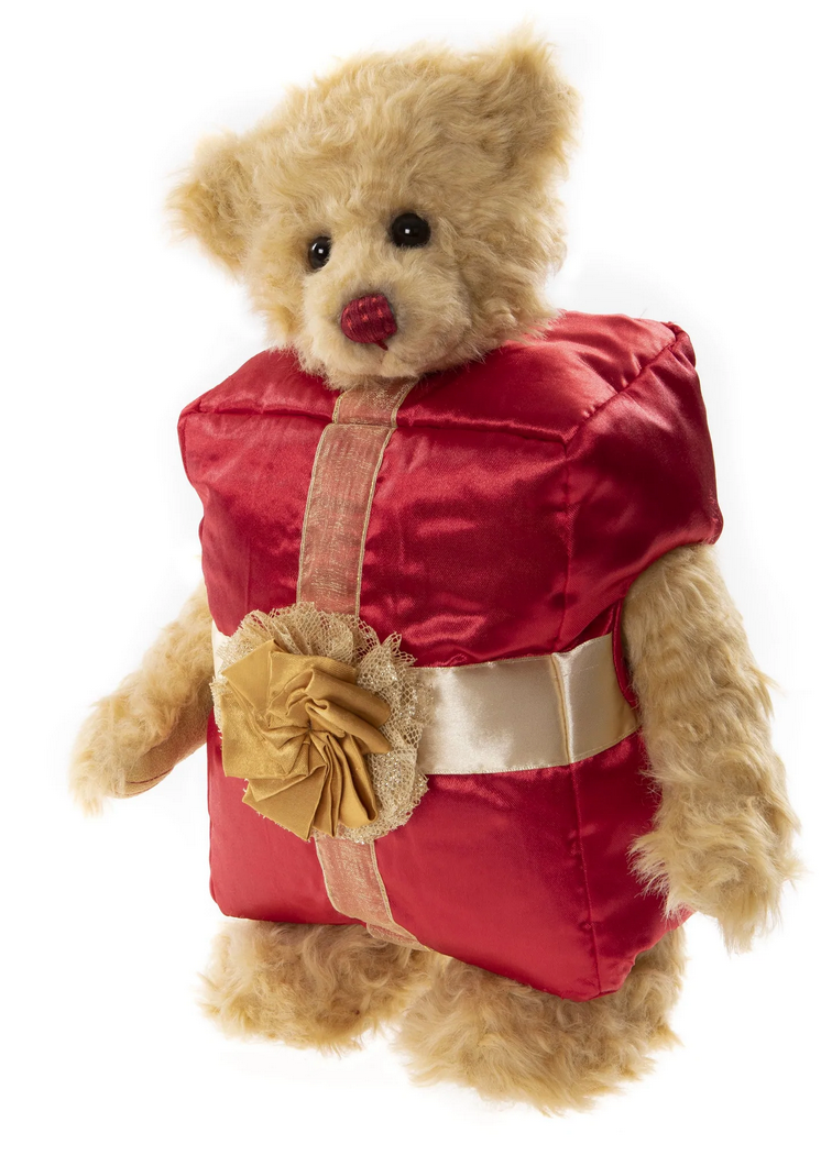 Tokens - 15” Golden Plush Bear with Satin Package Clothing - by Charlie Bears